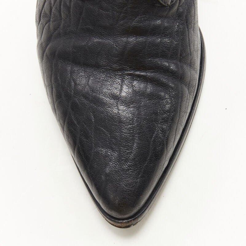 ALEXANDER WANG Ines Oxford black leather laceless brogue EU37 For Sale 1