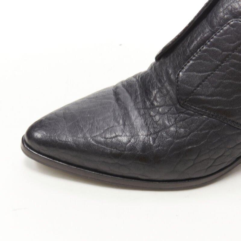 ALEXANDER WANG Ines Oxford black leather laceless brogue EU37 For Sale 2