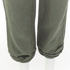 ALEXANDER WANG khaki twill panelled back pockets ruched hem safari pants US0 XS