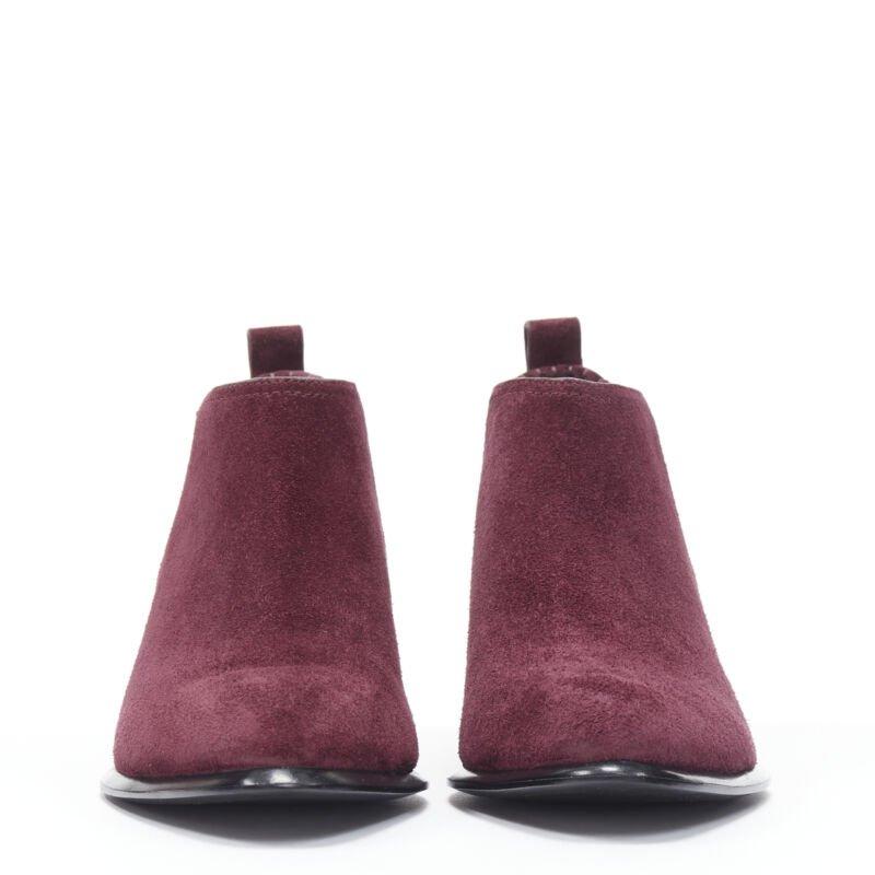Red ALEXANDER WANG Kori burgundy red suede cut out heel chelsea boot EU40 For Sale
