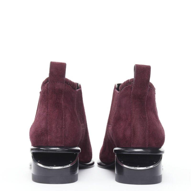Women's ALEXANDER WANG Kori burgundy red suede cut out heel chelsea boot EU40 For Sale