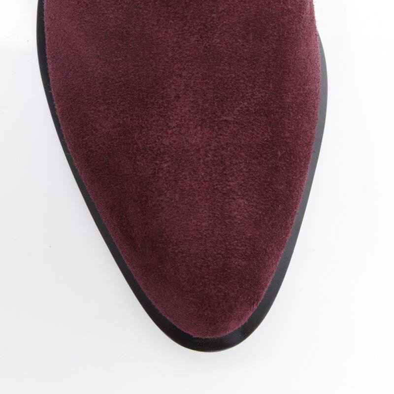 ALEXANDER WANG Kori burgundy red suede cut out heel chelsea boot EU40 For Sale 1