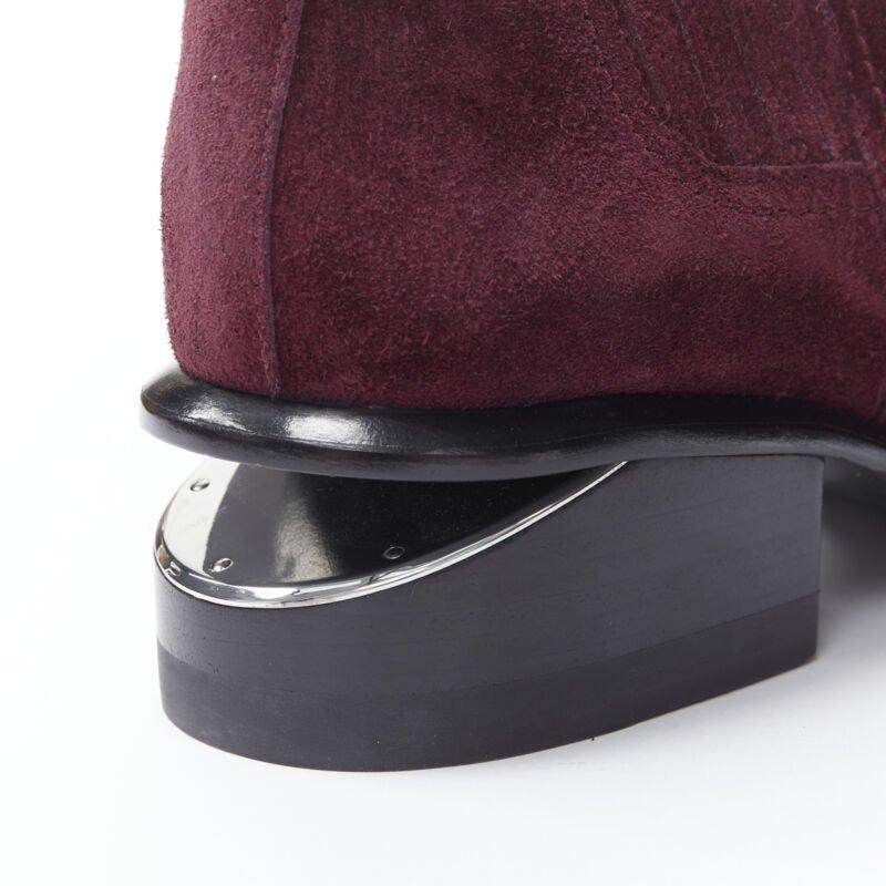 ALEXANDER WANG Kori burgundy red suede cut out heel chelsea boot EU40 For Sale 2