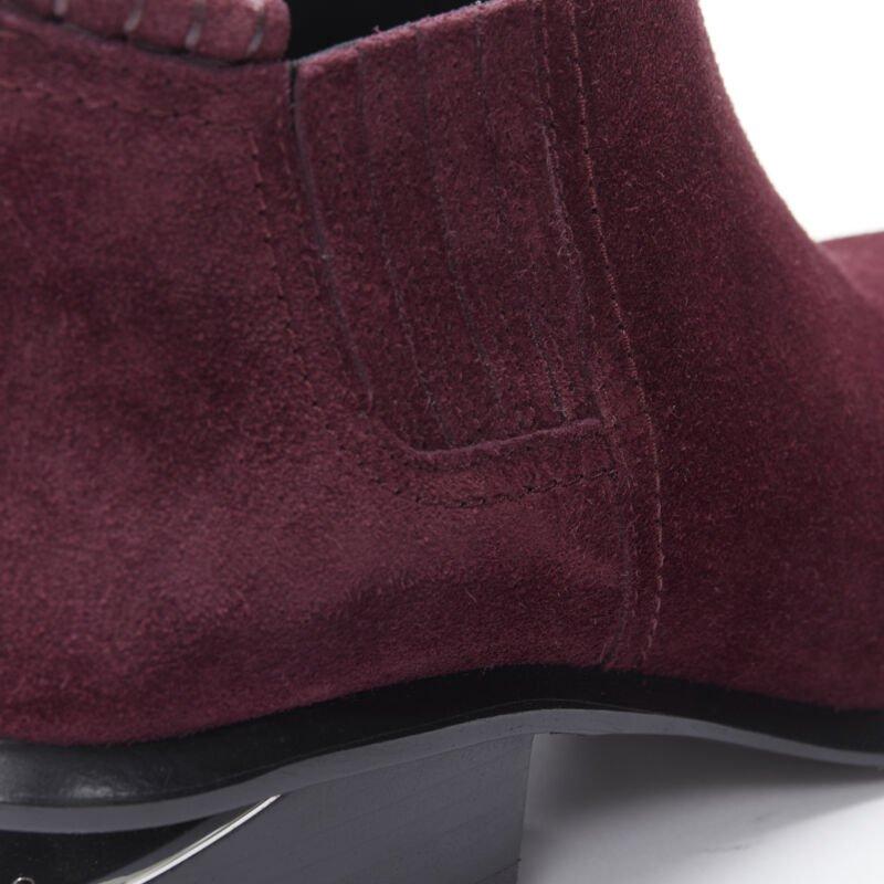 ALEXANDER WANG Kori burgundy red suede cut out heel chelsea boot EU40 For Sale 3