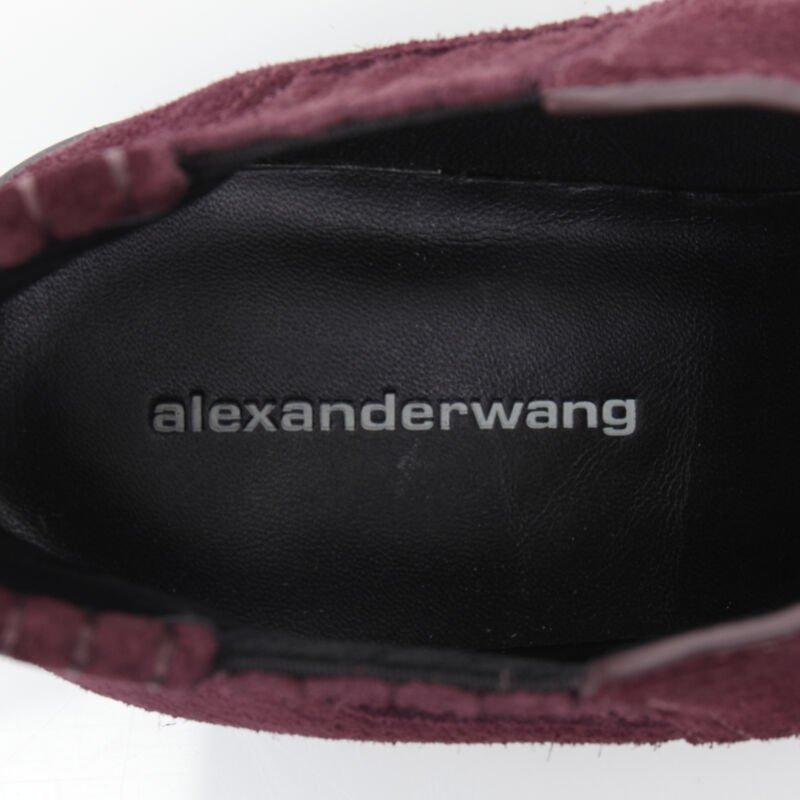 ALEXANDER WANG Kori burgundy red suede cut out heel chelsea boot EU40 For Sale 4