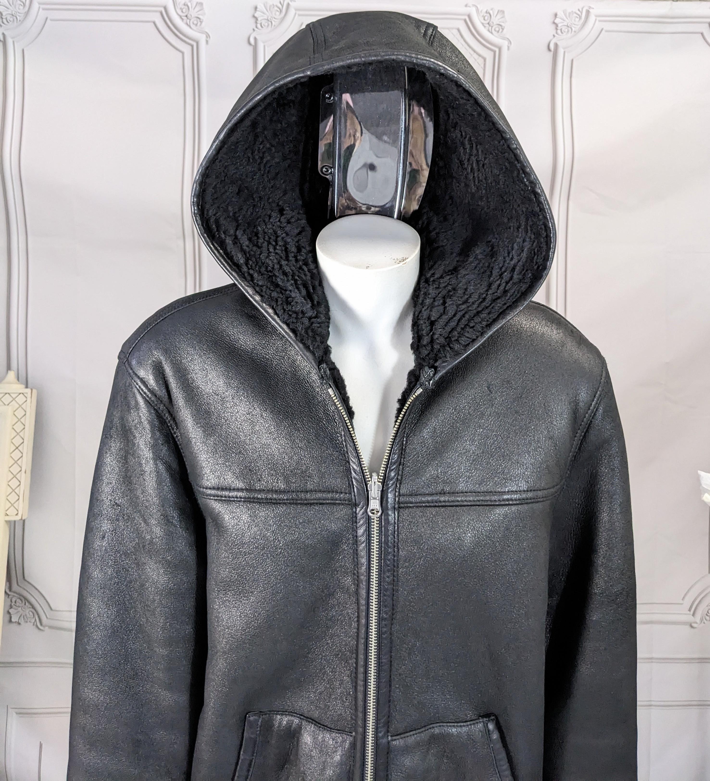 Alexander Wang Lamb Shearling Hoodie In Excellent Condition In New York, NY