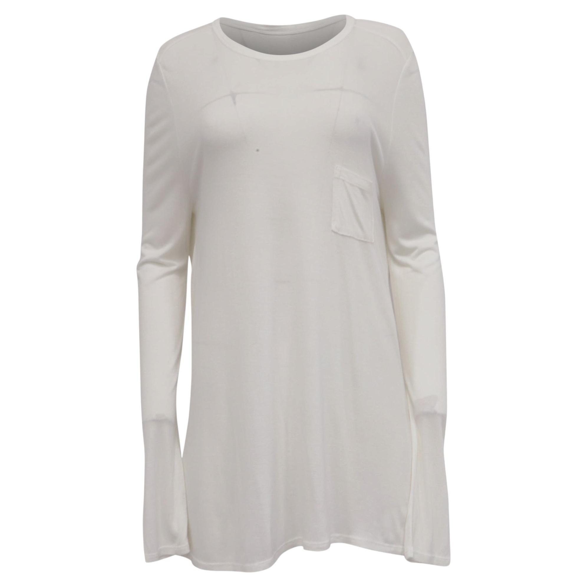 Alexander Wang Long Sleeve Top with Pocket in White Modal For Sale