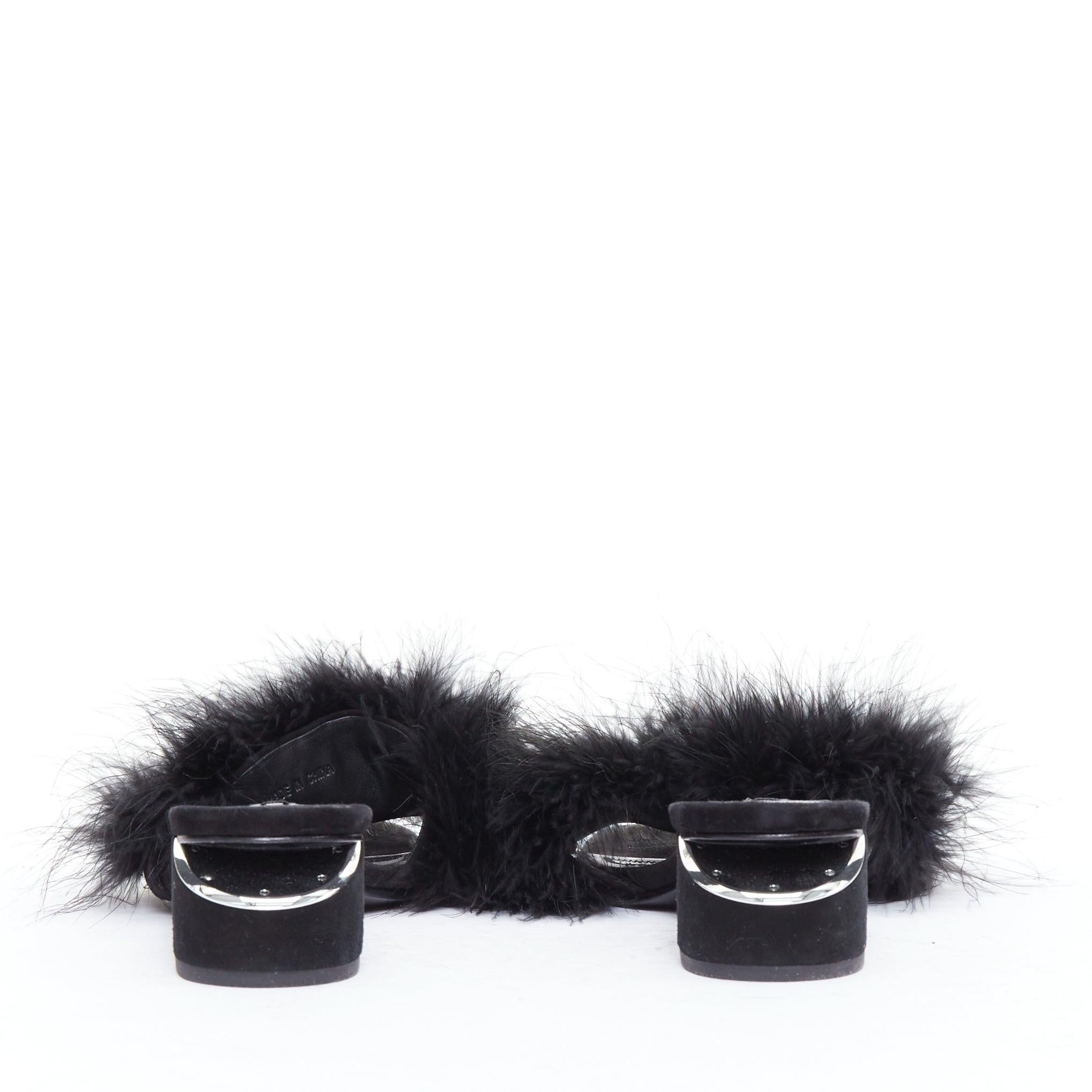 ALEXANDER WANG Lou mules en daim embellies de plumes noires EU37,5 Pour femmes en vente