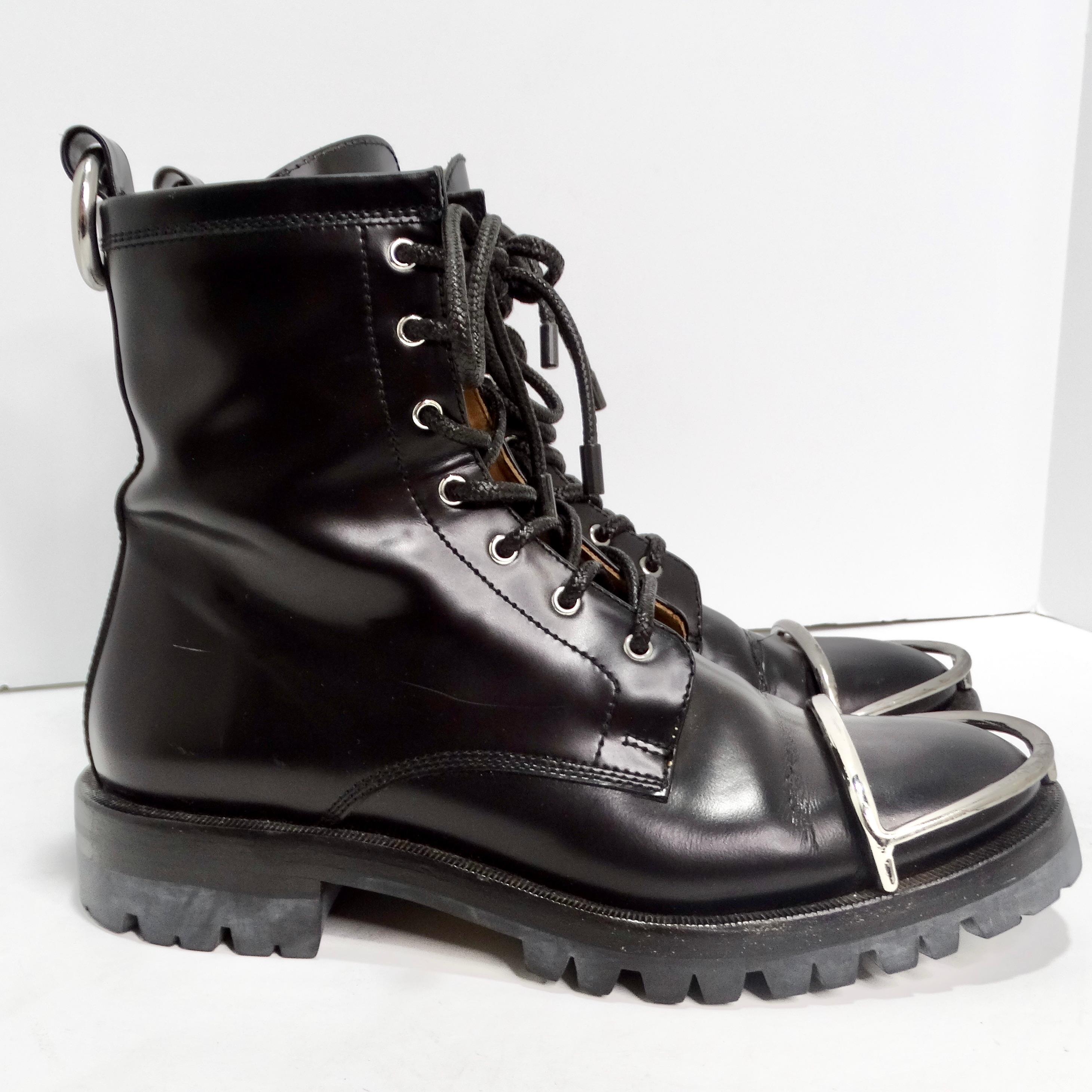 Women's or Men's Alexander Wang Lyndon Metal Cap Caged Leather Combat Boots