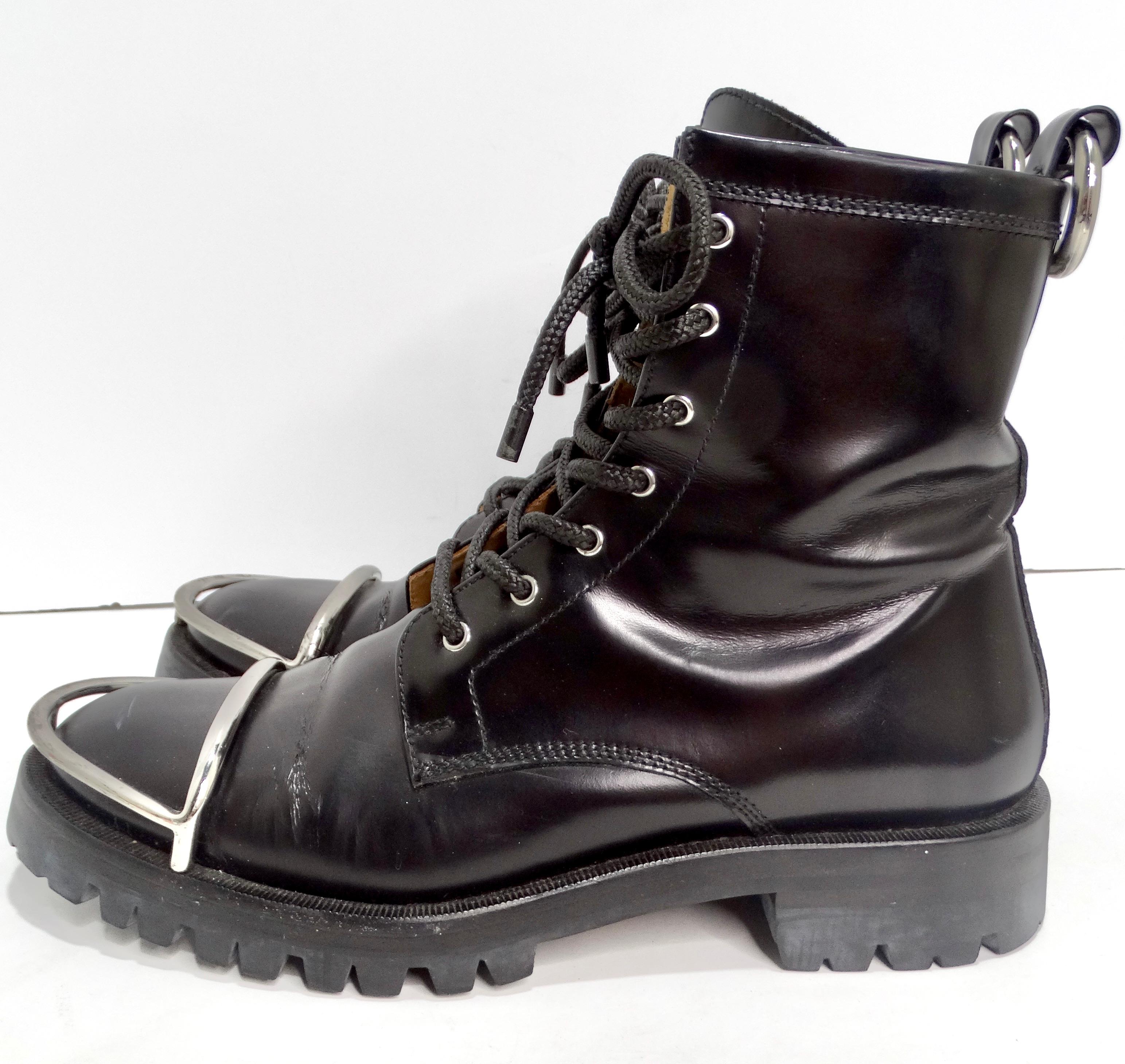 Alexander Wang Lyndon Metal Cap Caged Leather Combat Boots 3