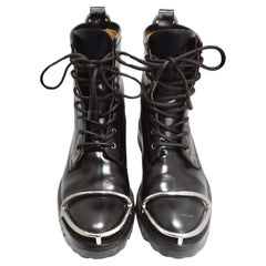 Alexander Wang Lyndon Metal Cap Caged Leather Combat Boots