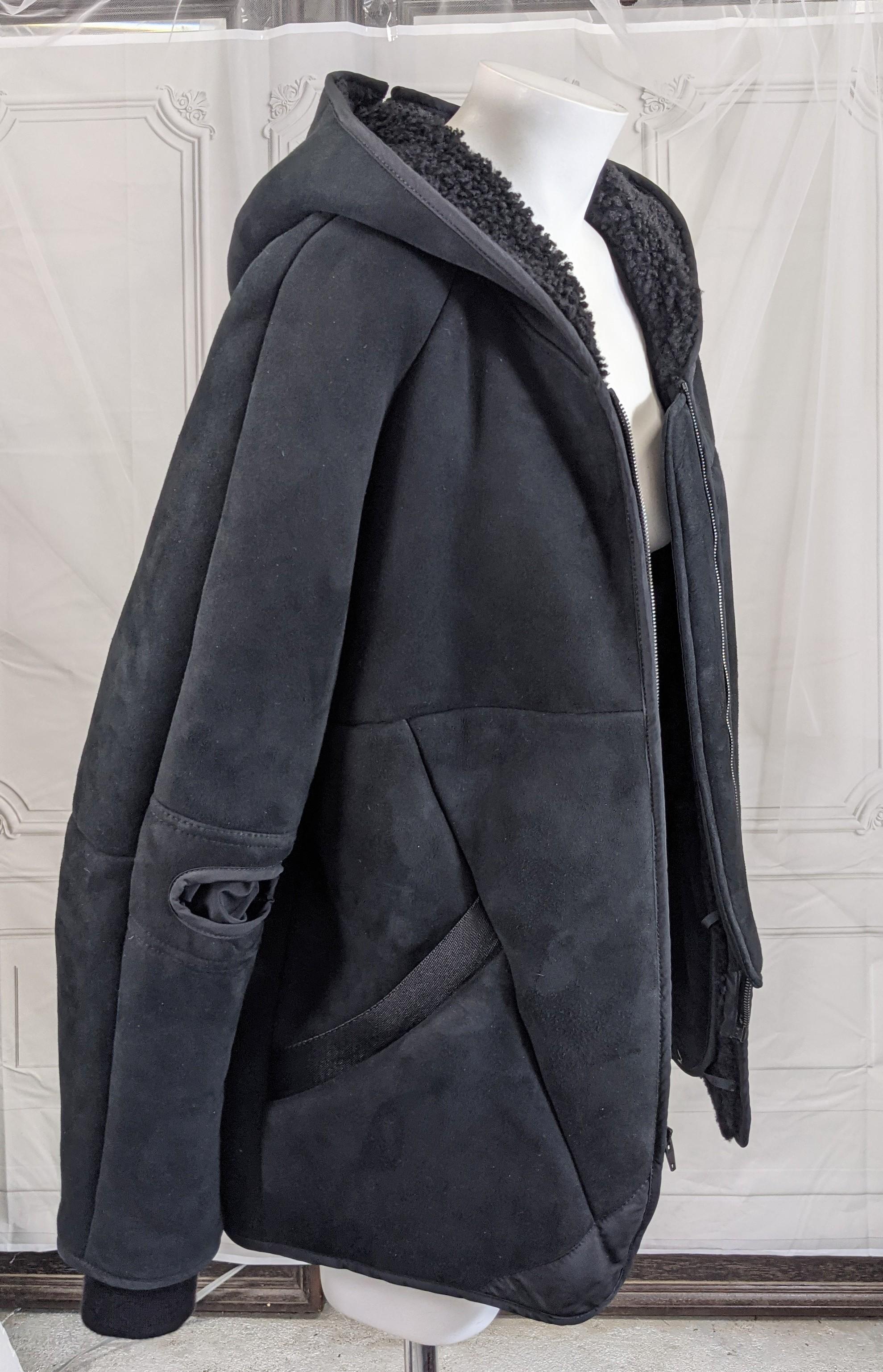 Alexander Wang Mens Suede Shearling Hoodie 2