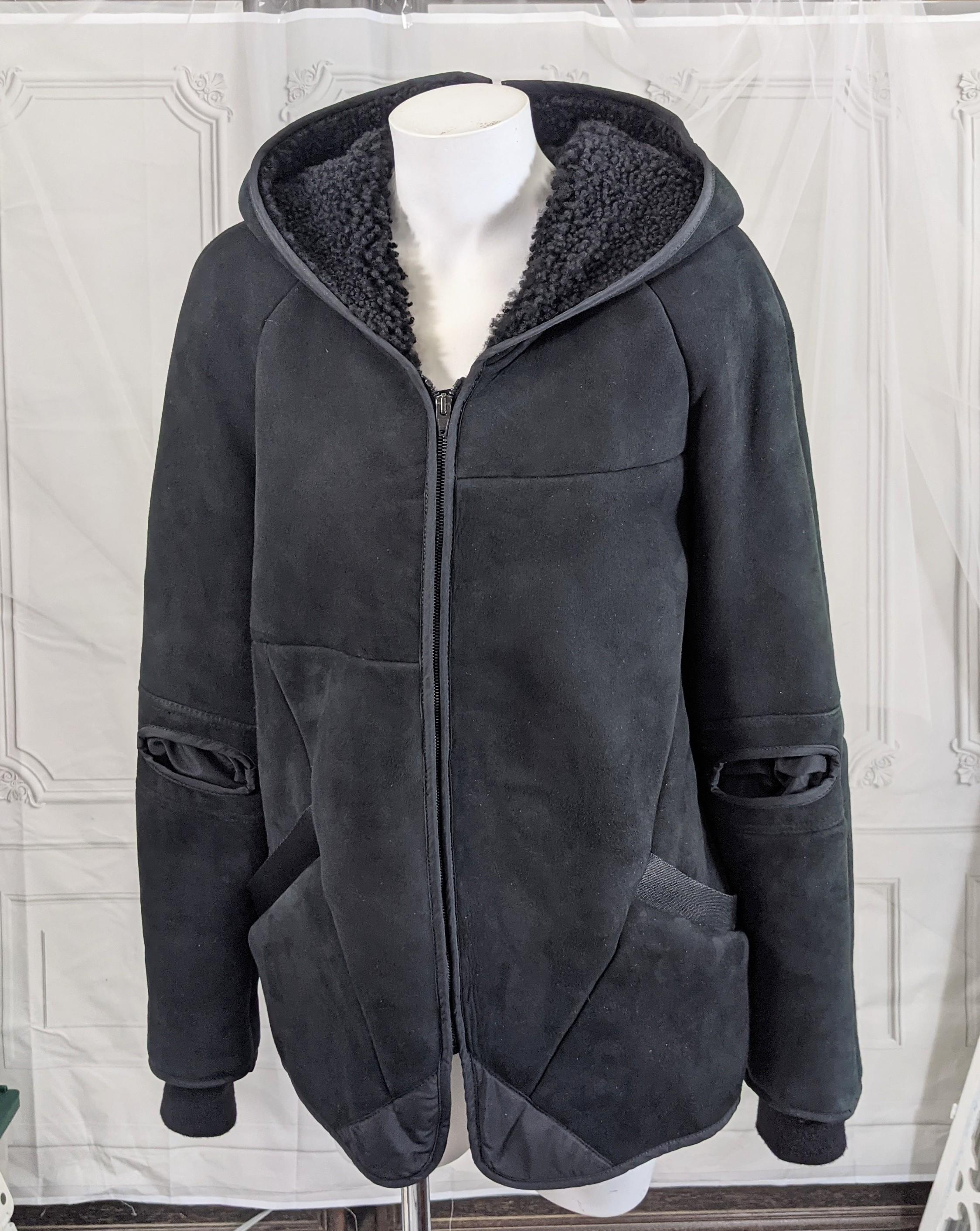 sheepskin hoodie mens