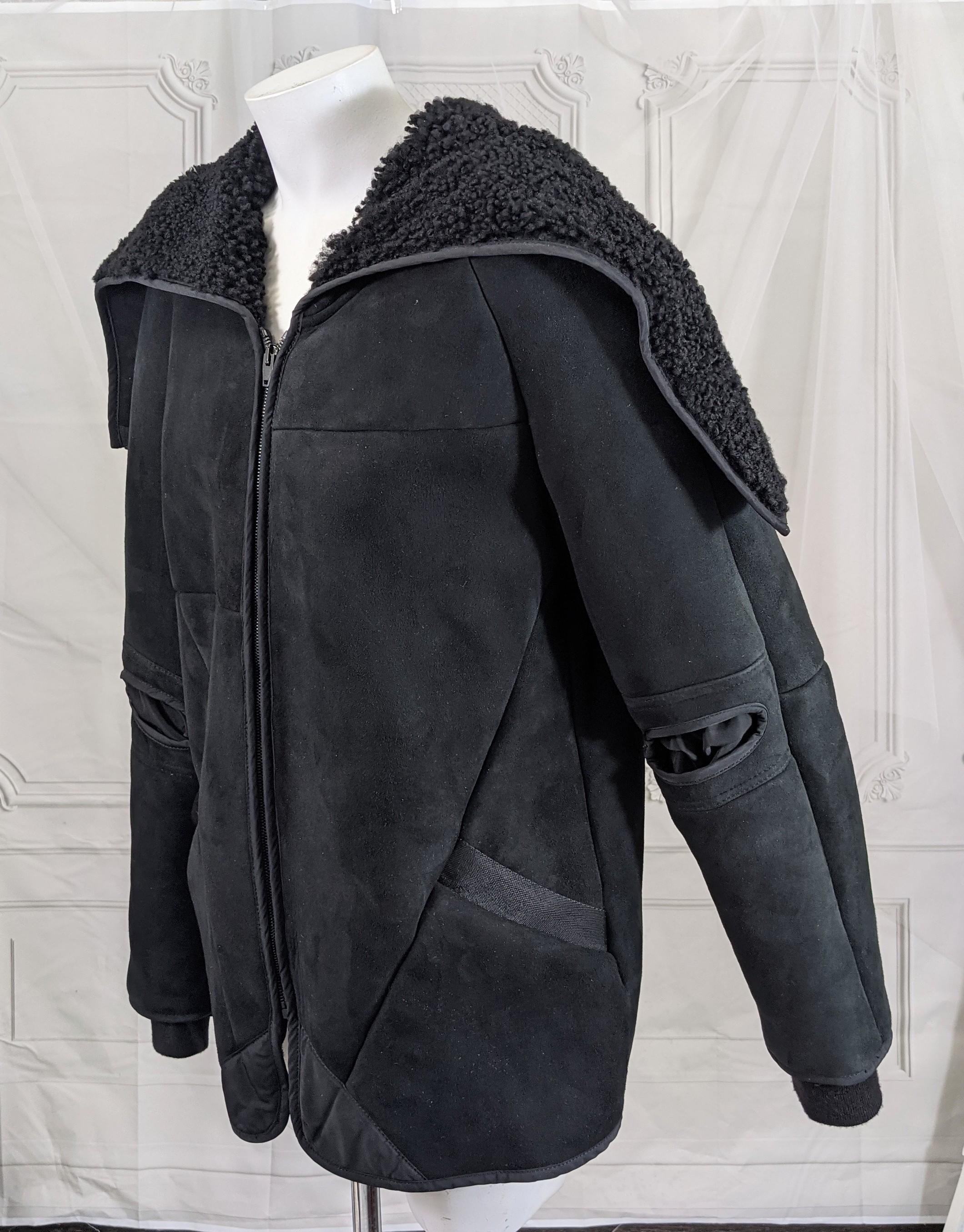 Alexander Wang Mens Suede Shearling Hoodie  In Excellent Condition For Sale In New York, NY