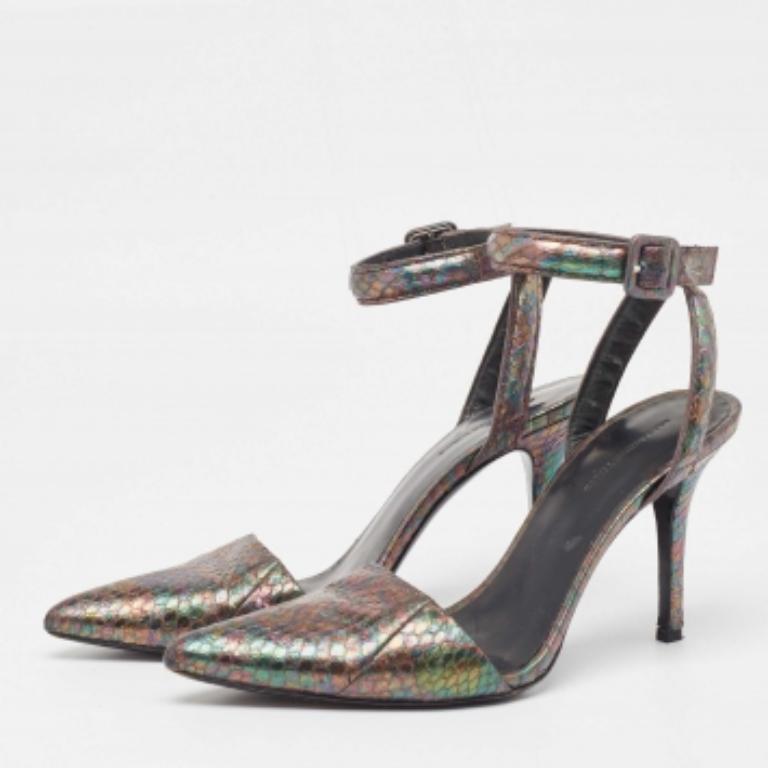 De las mujeres Alexander Wang Bombas Lovisa de piel de serpiente en relieve metalizado Talla 38.5 en venta