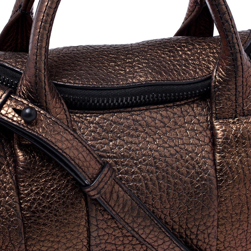 Alexander Wang Metallic Iridescent Textured Leather Rocco Bag 3