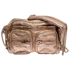 Alexander Wang Metallic Rose Gold Leather Brenda Shoulder Bag