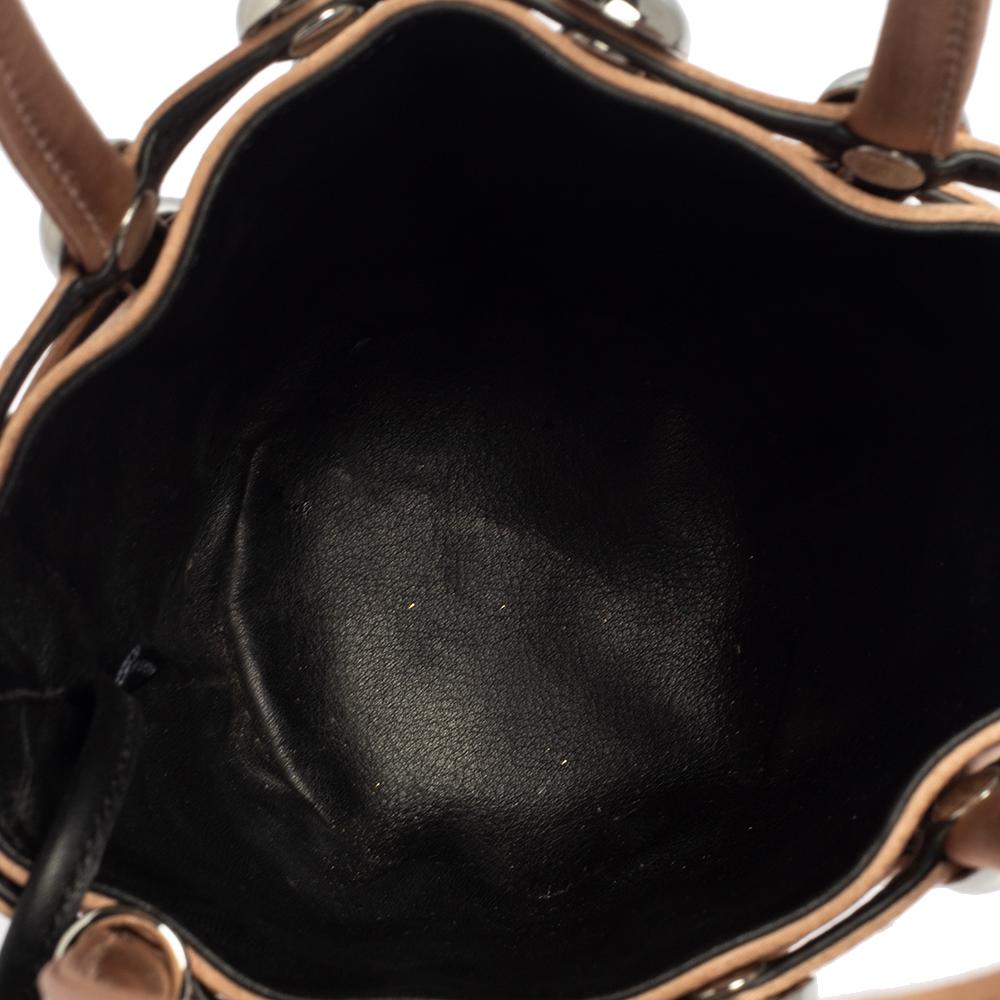 Alexander Wang Metallic Rose Gold Satin Woven Studded Bucket Bag 4