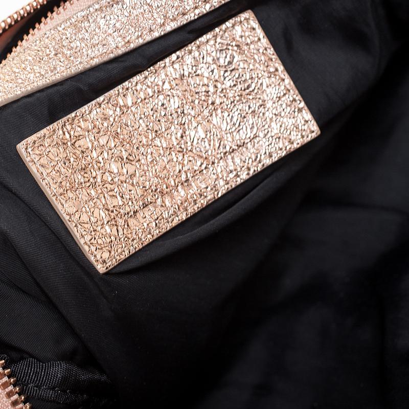 Alexander Wang Metallic Rose Gold Textured Leather Brenda Chain Shoulder Bag In Excellent Condition In Dubai, Al Qouz 2