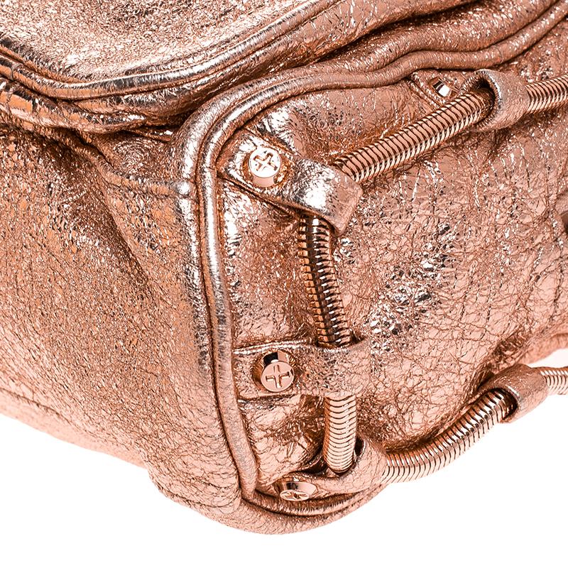Alexander Wang Metallic Rose Gold Textured Leather Brenda Chain Shoulder Bag 1
