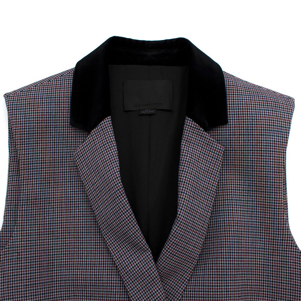 Gray Alexander Wang Multicolor Houndstooth Sleeveless Blazer - Size US 4 For Sale