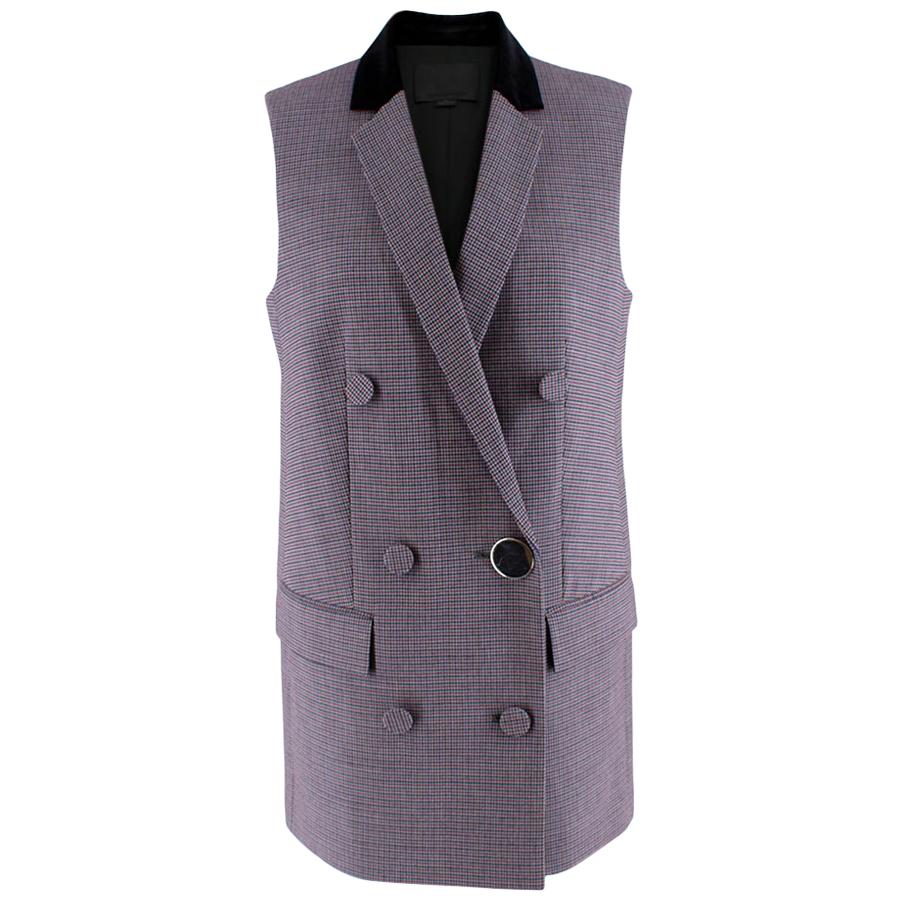 Alexander Wang Multicolor Houndstooth Sleeveless Blazer - Size US 4 For Sale