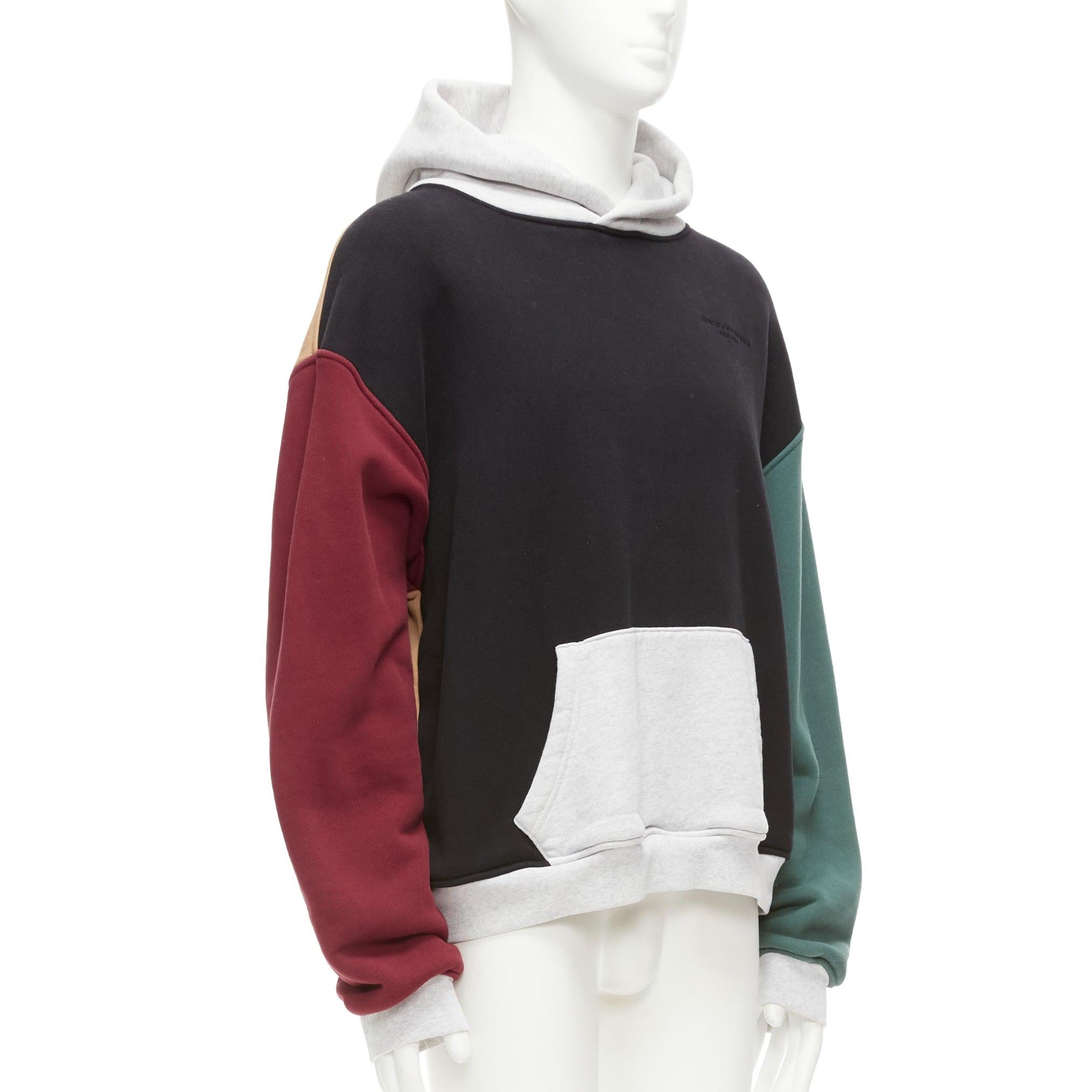 Noir ALEXANDER WANG sweatshirt à empiècements colorés multicolores M en vente