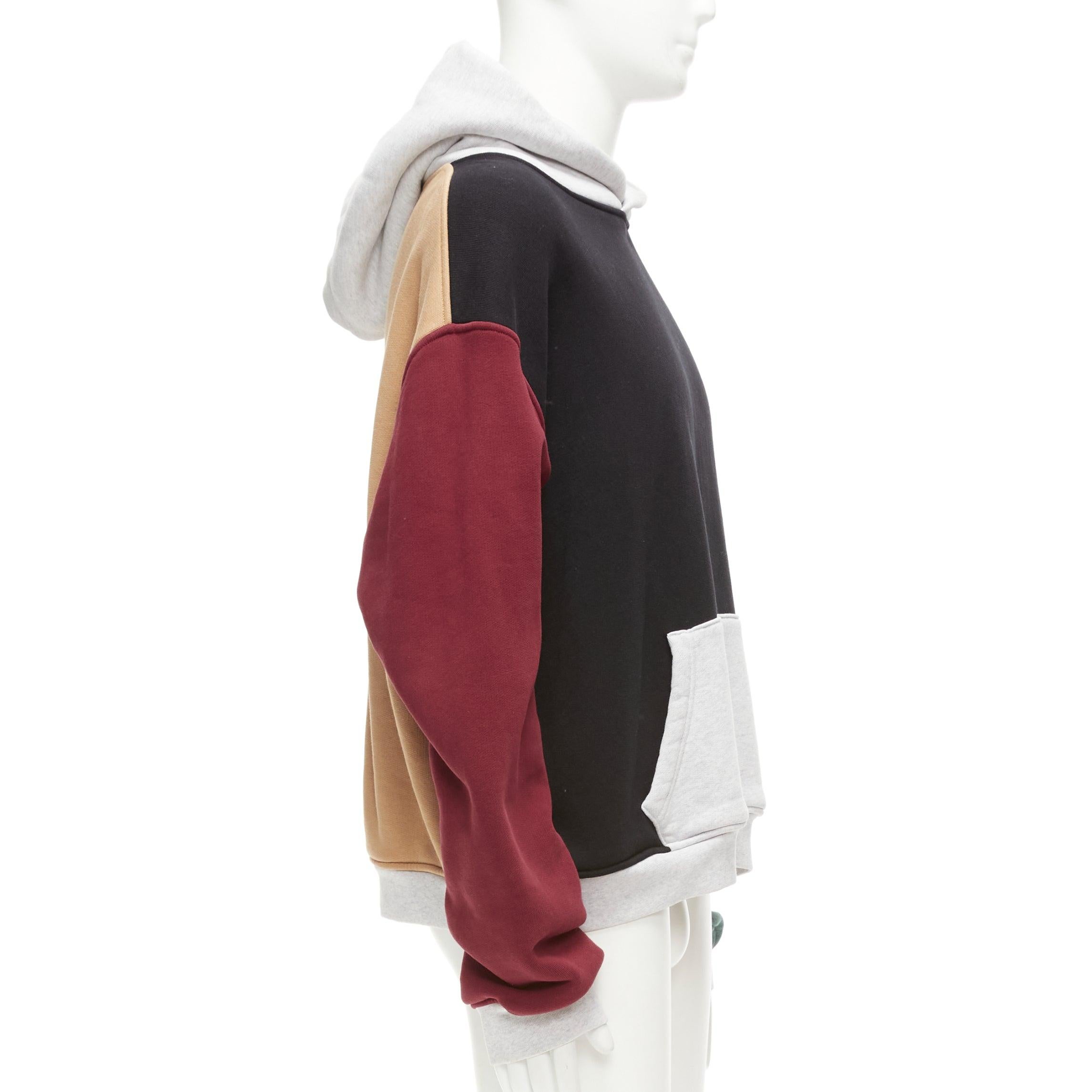 Men's ALEXANDER WANG multicolour colorblocked panelled hoodie sweatshirt M For Sale