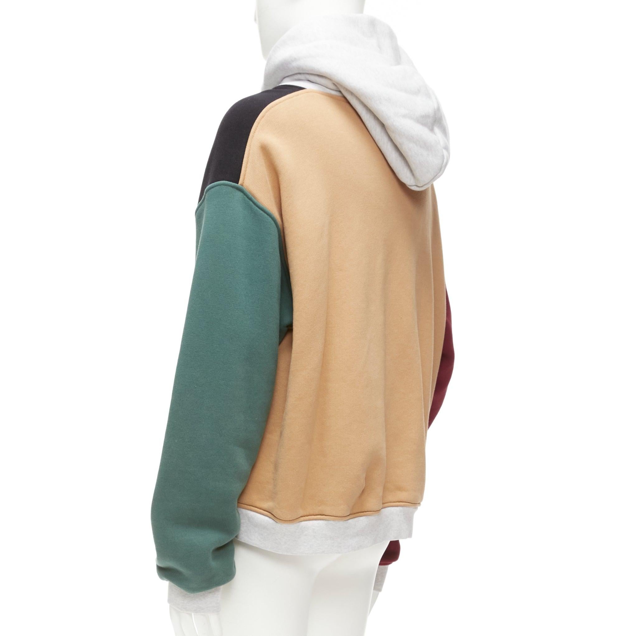 ALEXANDER WANG multicolour colorblocked panelled hoodie sweatshirt M For Sale 1