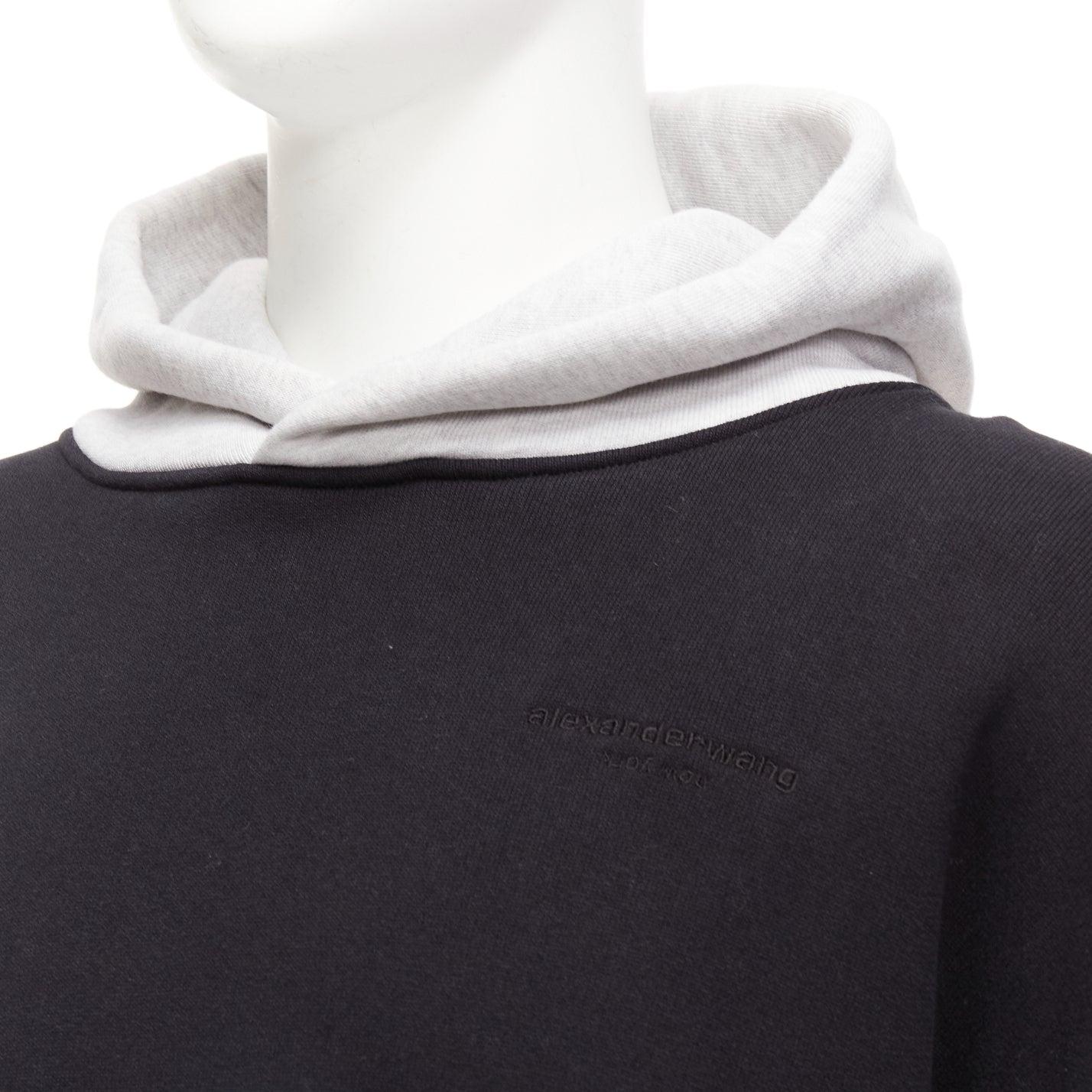 ALEXANDER WANG multicolour colorblocked panelled hoodie sweatshirt M For Sale 2