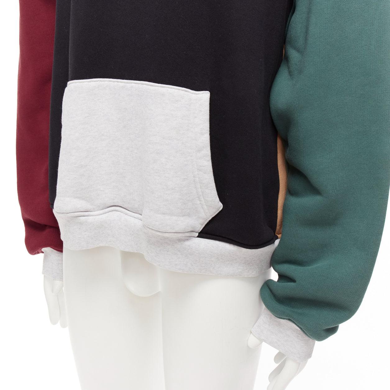 ALEXANDER WANG multicolour colorblocked panelled hoodie sweatshirt M For Sale 3