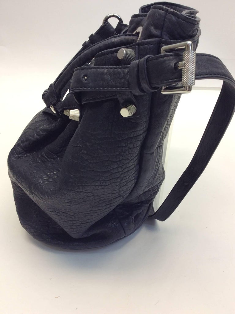 Alexander Wang Navy Studded Leather Bucket Bag For Sale at 1stDibs ...