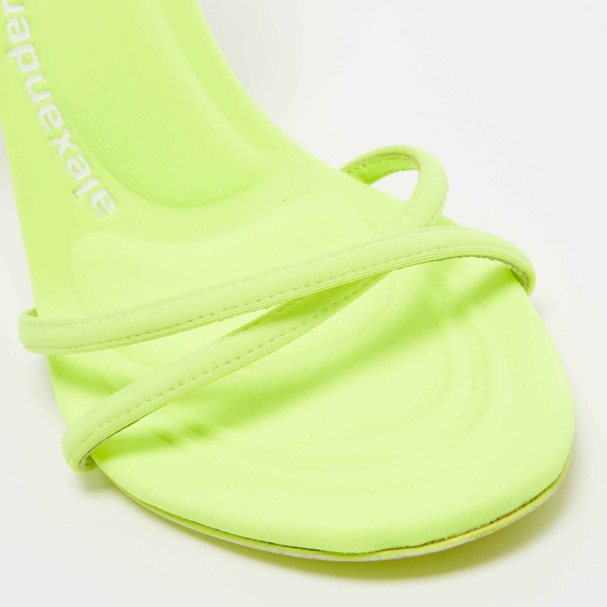 Alexander Wang Neon Green Fabric Dahlia Ankle Strap Sandals Size 40 3