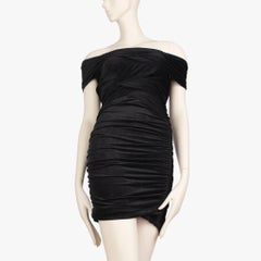 Alexander Wang Off-Shoulder Black Ruched Mini Dress - Size  XS
