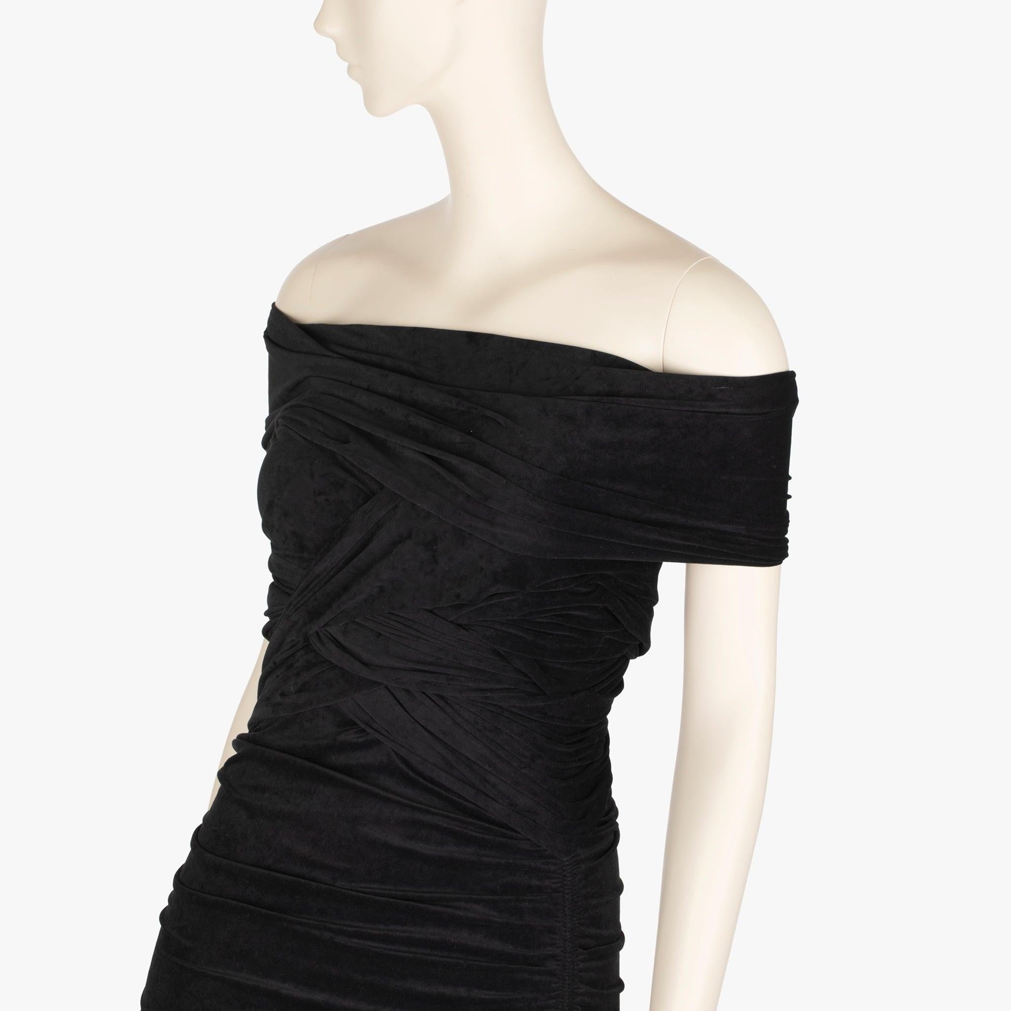 Mini robe froncée noire à épaules dénudées Alexander Wang - Taille  XS Neuf - En vente à Sydney, New South Wales