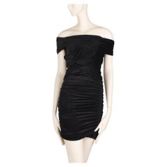 Alexander Wang Off-Shoulder Black Ruched Mini Dress - Size  XS