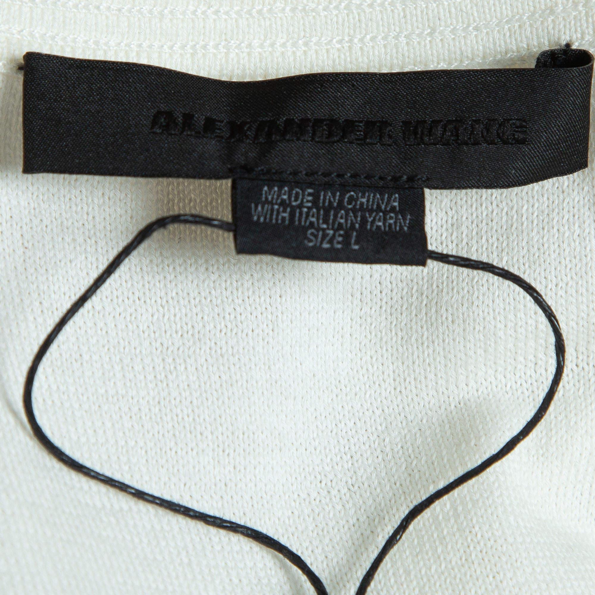 Alexander Wang Top superposé en tricot de coton Off-White L Pour femmes en vente