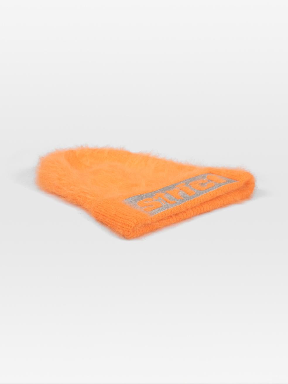 CONDITION is Very good. Minimal wear to the beanie is evident. Mark on the front of this used Alexander Wang designer resale item. Mark may need gentle hand wash contrary to dry clean instructions.
 
 Details
 
 
 Orange¬†
 
 Brushed wool
 
 Beanie
