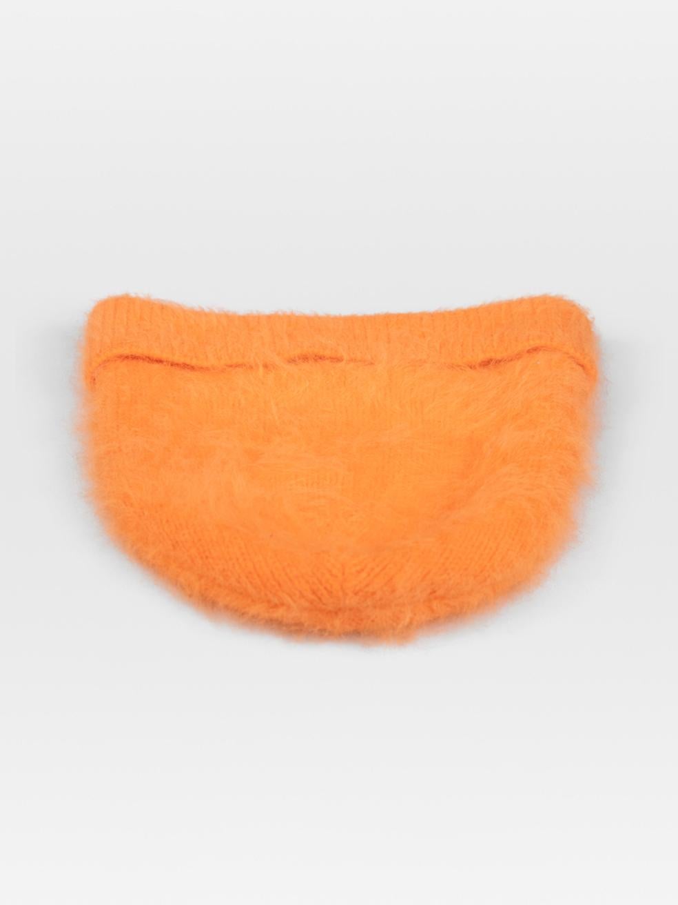 Alexander Wang Orange Brushed Wool Strict Beanie In Good Condition For Sale In London, GB
