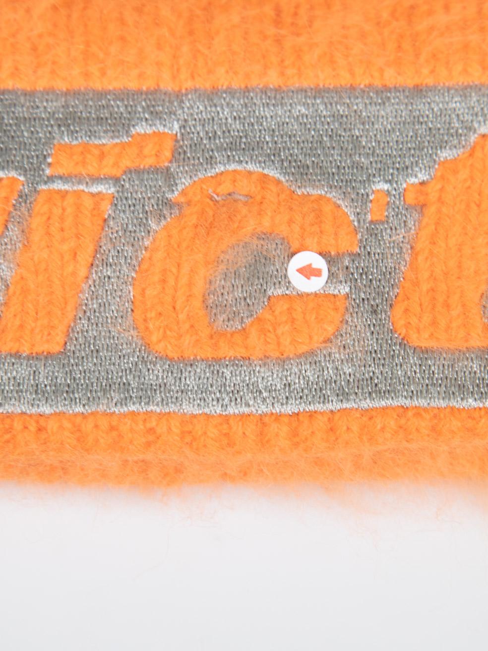 Alexander Wang Orange Brushed Wool Strict Beanie For Sale 2