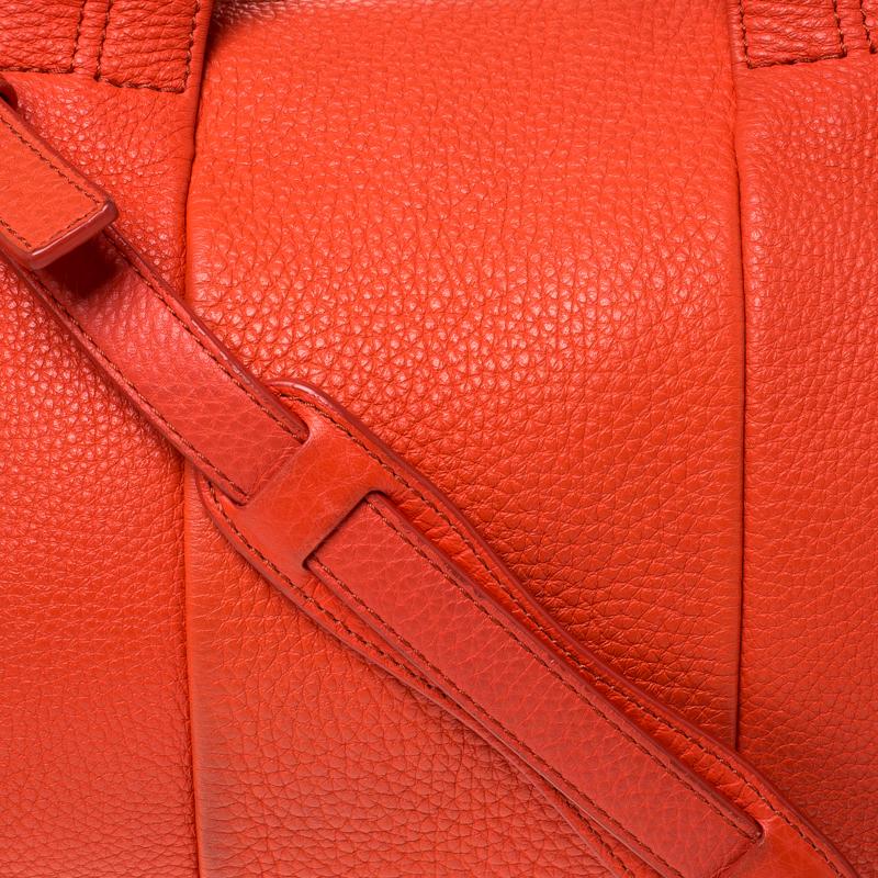 Alexander Wang Orange Pebbled Leather Rocco Duffel Bag 1