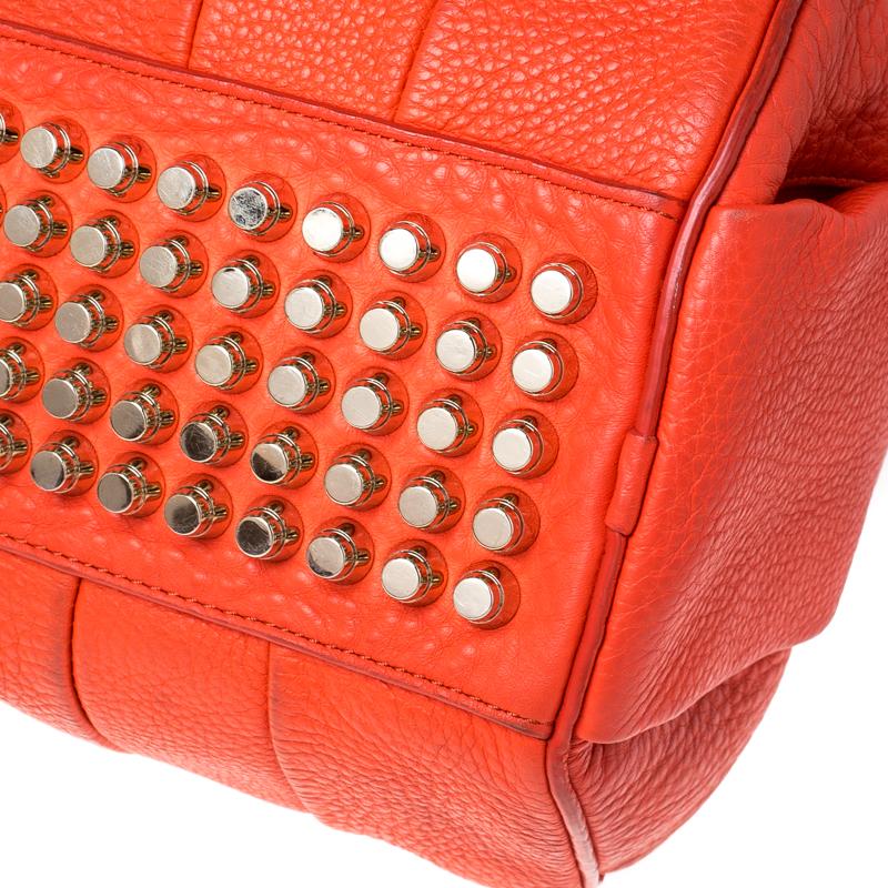 Alexander Wang Orange Pebbled Leather Rocco Duffel Bag 3