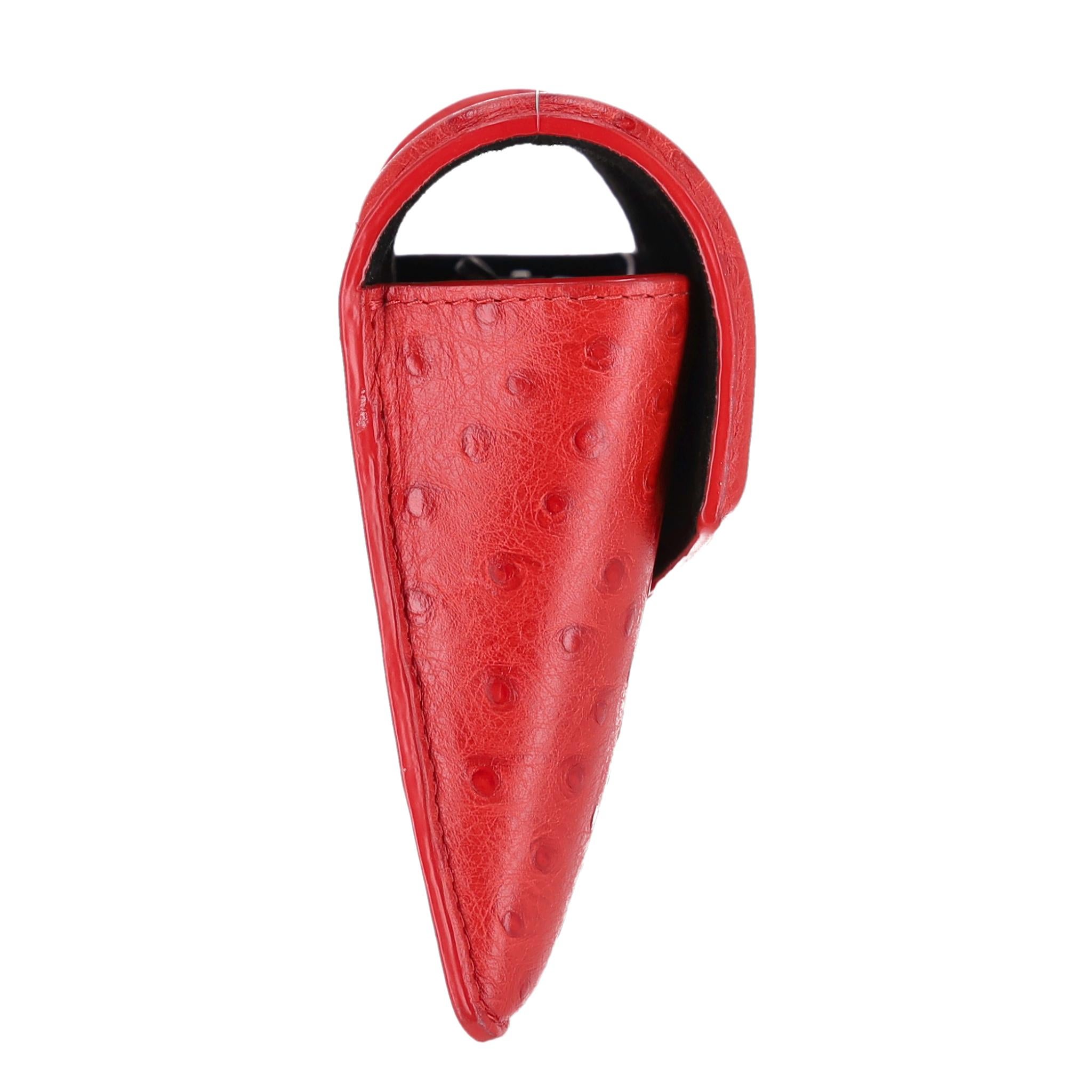 Red Alexander Wang Ostrich Embossed Leather Sunglasses Case//Clutch Bag For Sale