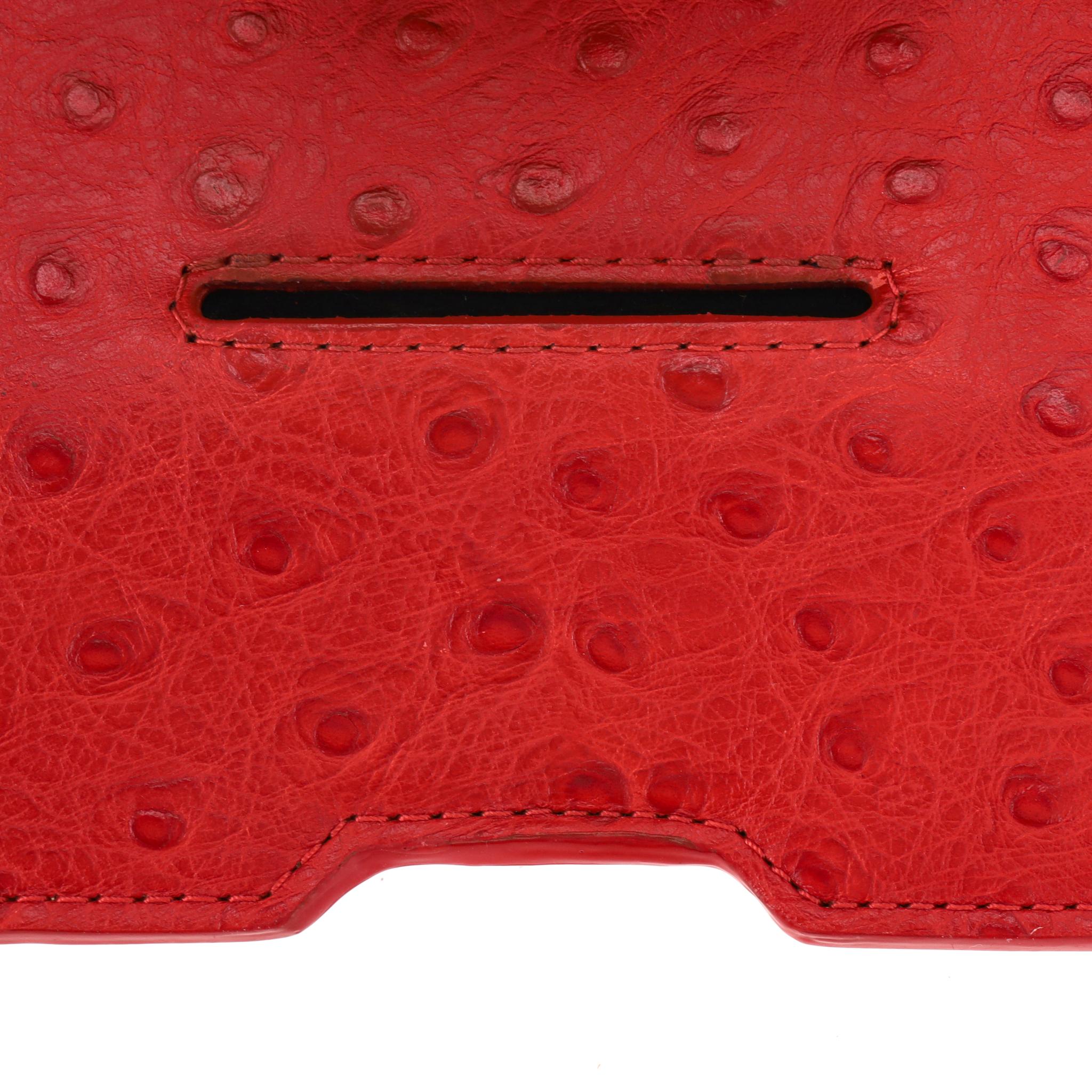 Alexander Wang Ostrich Embossed Leather Sunglasses Case//Clutch Bag For Sale 2
