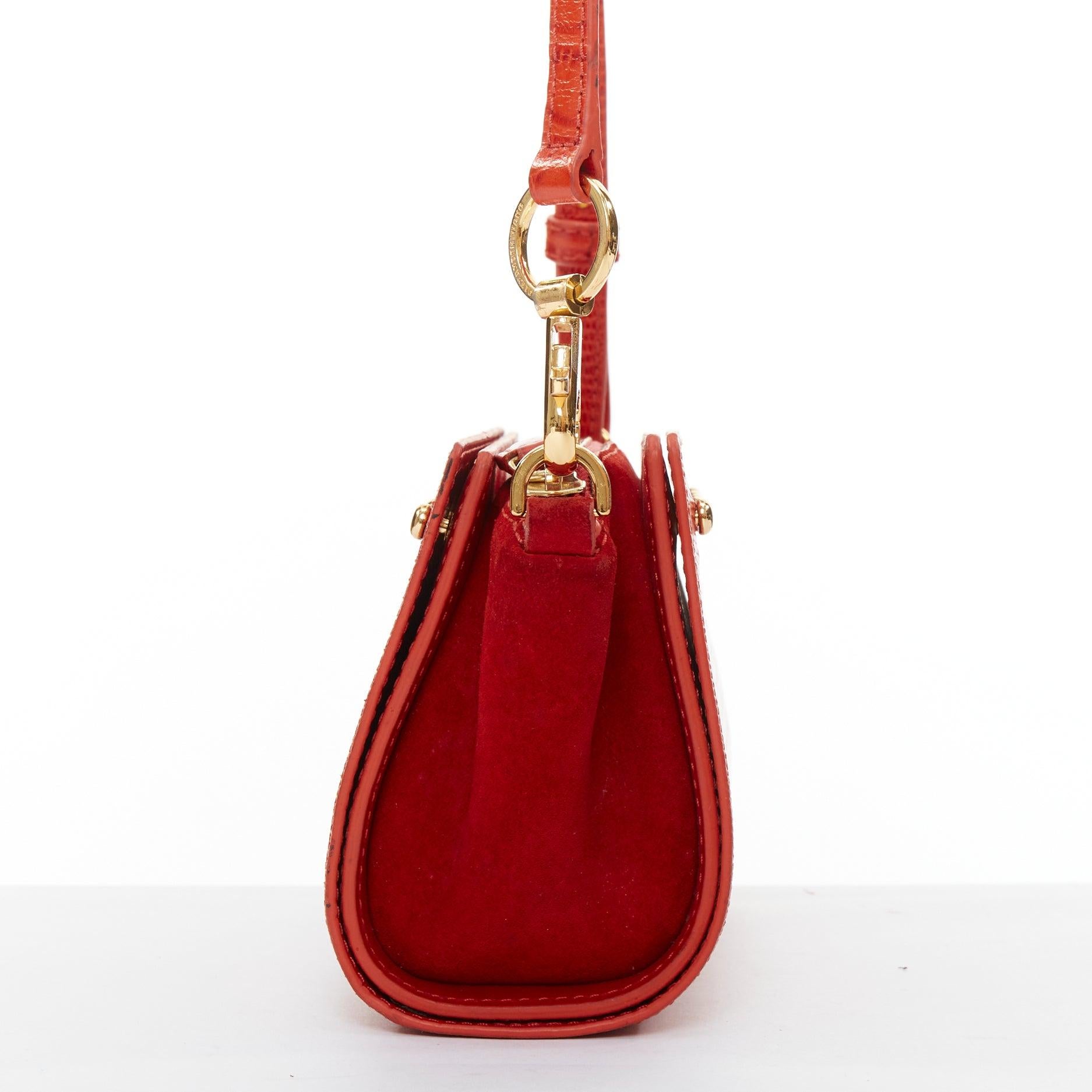 ALEXANDER WANG Pelican Sling rote, mit Krokoprägung versehene Crossbody-Tasche aus Leder im Zustand „Gut“ im Angebot in Hong Kong, NT
