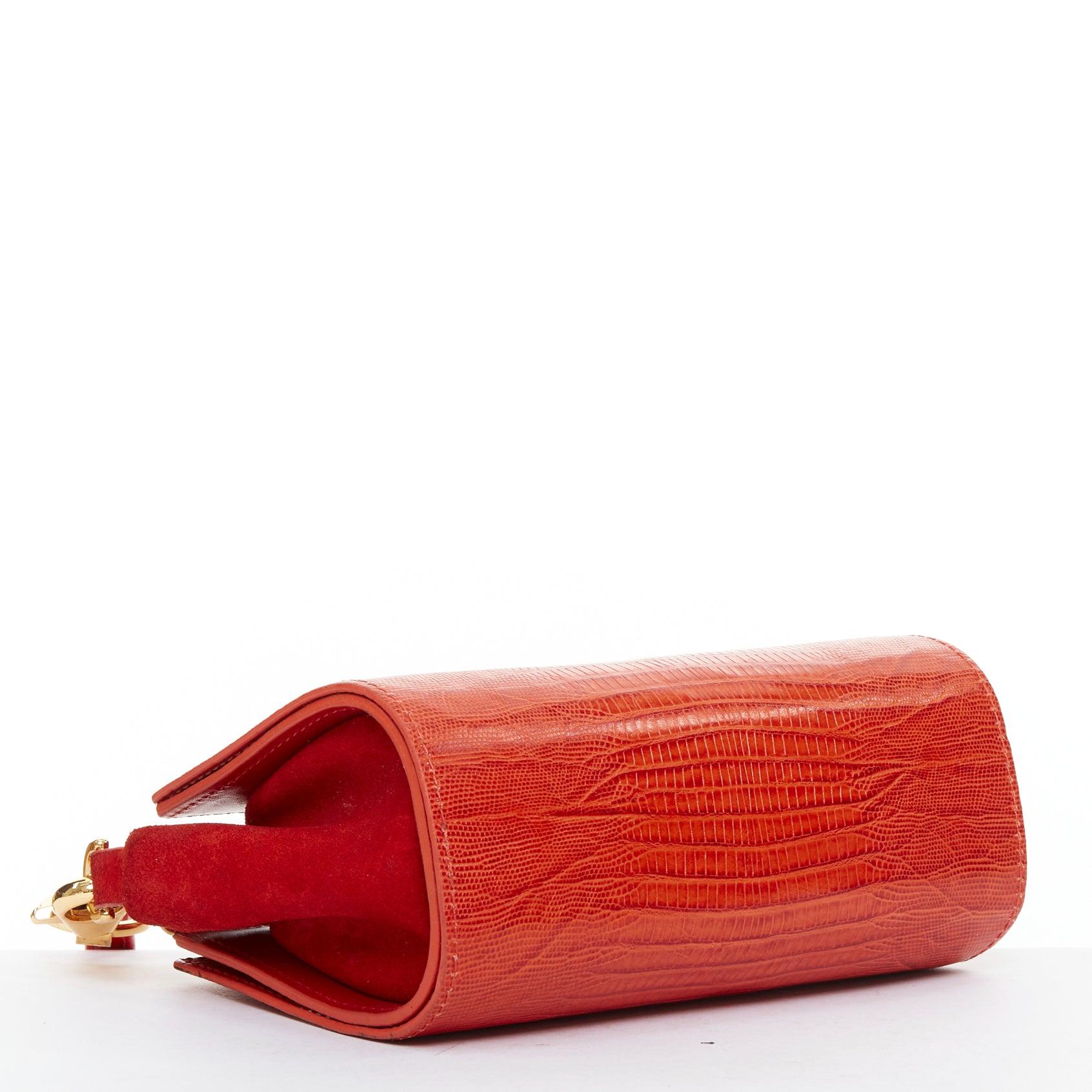 ALEXANDER WANG Pelican Sling rote, mit Krokoprägung versehene Crossbody-Tasche aus Leder im Angebot 1