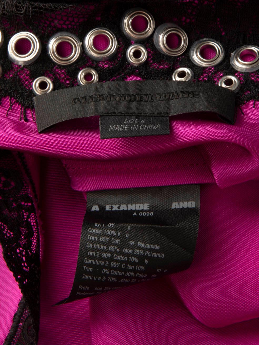 Alexander Wang - Robe midi en dentelle rose et noire - Taille S Excellent état - En vente à London, GB