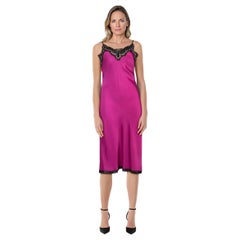 Alexander Wang Vestido Midi Rosa y Negro con Encaje Talla S