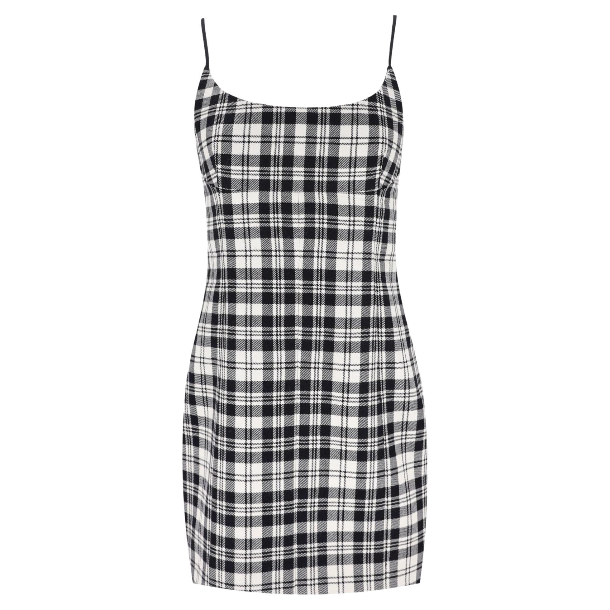Alexander Wang Plaid Check Wool Camisole Dress For Sale