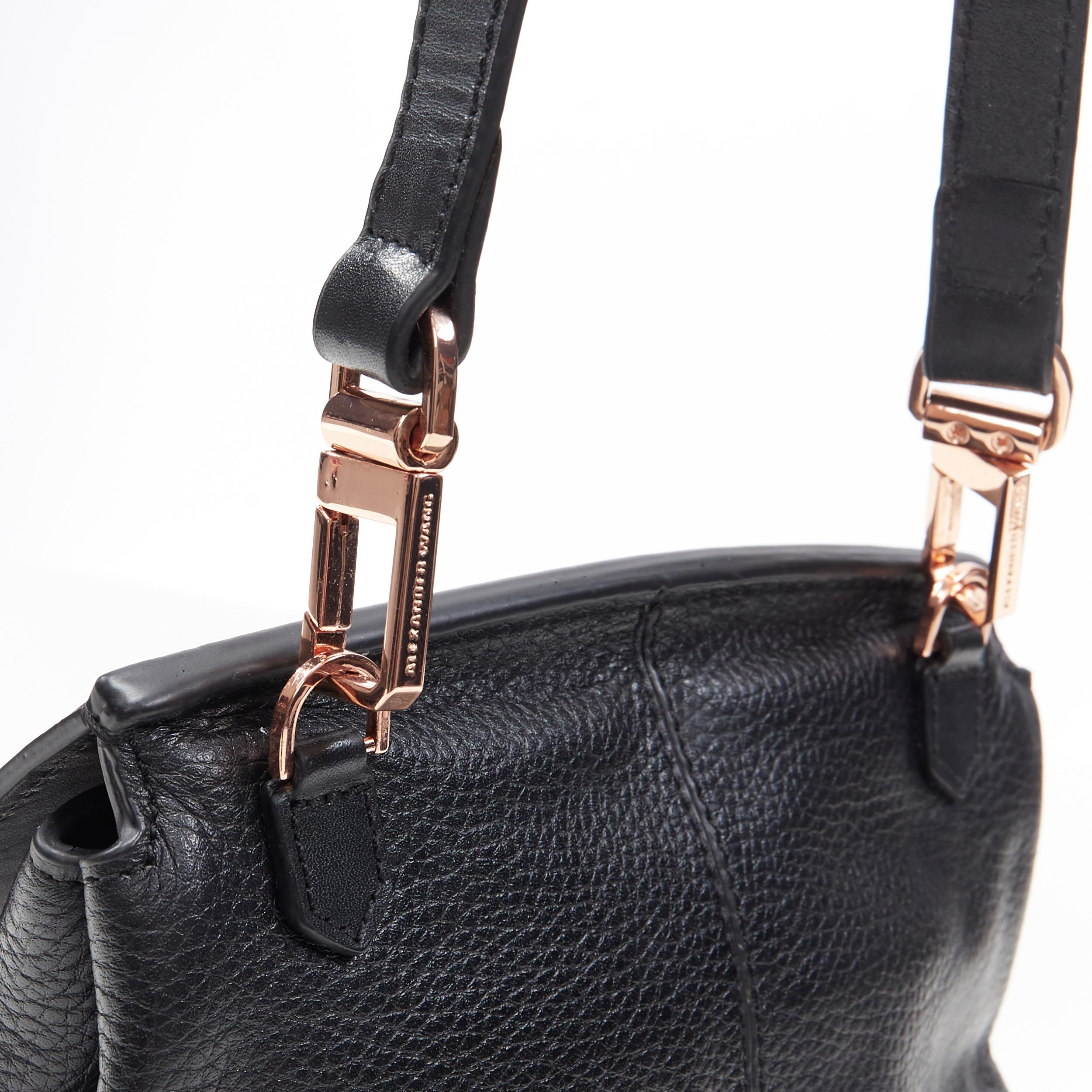 ALEXANDER WANG Prism black leather copper hardware flap shoulder bag 4